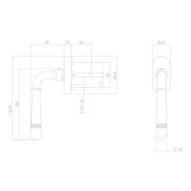 MS Beschläge Vintage Fenstergriff Metallunterkonstrukiotn Fensterbeschlag Antik Grau