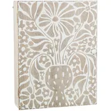 DRW Schlüsselkasten aus Holz in Weiß und Natur, 20 x 5,5 x 26 cm