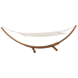 CLP Hängematte freistehend Miramar mit Holzgestell bis 150 kg belastbar, ideal für Garten, Terrasse, Balkon, Farbe:Creme
