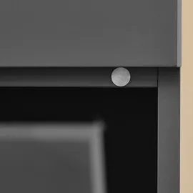 SoBuy Badezimmerschrank mit Wäschekorb Badschrank mit 2 Wäschesäcken, 2 Schubladen Stabiler Wäscheschrank für Waschküche Wohnung Badmöbel BZR... - Grau