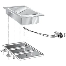 Gastro-Inox Gastro Inox Einbau-Grillplatte aus Edelstahl und Stahl 425x600x180mm