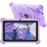 zcobro Kinder Tablet 7 Zoll, Tablet für Kinder mit Hülle, Android Kindertablet 2GB RAM+32GB ROM+256GB Erweiterbar, Wi-Fi, Bluetooth, Type-C, Kindersicherung, Kids Tablet mit Quad Core, Lila