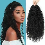 1B, 18" 45cm / RIVER LOCS / 5 Packung extensions für flechten crochet/pro Stück 100Gr 24 Strähnen = 120 Strä 500Gr / Premium Haar echthaar Look + Duschhaube, schmuck und Haken gratis