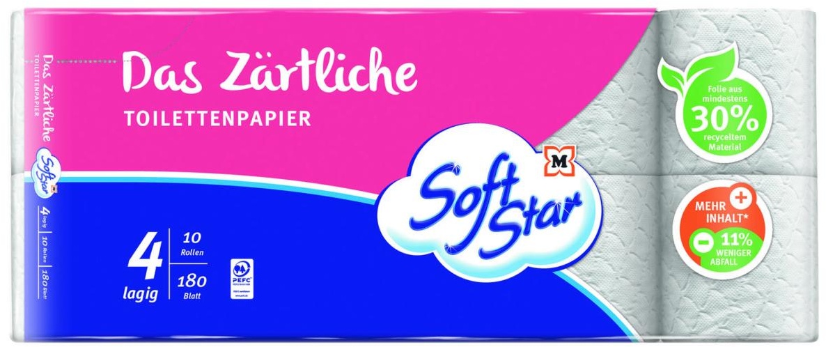 Soft Star Toilettenpapier Softs.Toi-Pa Das Zärtliche 10R 4-lagig