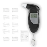 KIMISS Alkoholtester, Digital LCD Bildschirm Alkohol Tester tragbare Atem Analysator mit 10/20/50/ PC Mundstücken Alkoholtester(Mit 10 Atemdüsen)