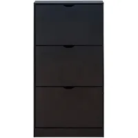 Mobili Rebecca Schuhschrank Schwarz Holzwerkstoff, Rechteckig, 60x119x23 cm, Garderobe,