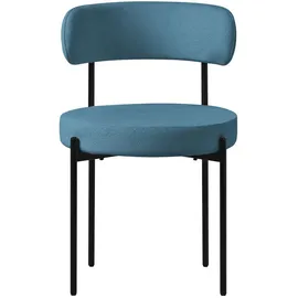 ML-Design Esszimmerstühle 2Er Set aus Teddystoff Blau mit Rückenlehne