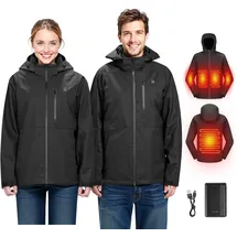 Vevor Beheizte Jacke für Damen mit 7,4-V-Akku, elektrischer Softshell-Heizmantel, winddichte Heizjacke, leichte Oberbekleidung mit 5 Heizzonen und 3 Heizstufen, maschinenwaschbar, S