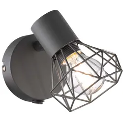 Wandleuchte Wandspot Lampe Flurleuchte Schlafzimmerlampe Gitter-Design Grau