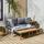 sweeek - Modulares Gartenmöbelset aus Aluminium und Akazienholz, 4-Sitzer Anthrazit / Dunkelgrau