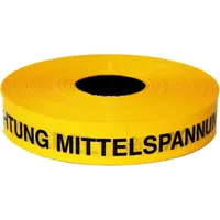 Kelmaplast Trassen-Warnband 250 m Acht. Mittelspannungskabe gelb
