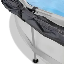 EXIT TOYS Soft Grey Pool rund 360 x 76 cm inkl. Filterpumpe + Sonnensegel
