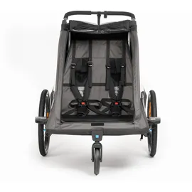 Cube Double Pure Kinderanhänger schwarz/grau 2026