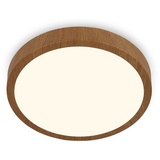 Briloner Leuchten - Deckenlampe LED, Deckenleuchte Holz, warmweißes Licht, Aufbaulampe, Aufbauleuchte, Holzoptik, 280x40 mm, 3724-014, Holzfarben