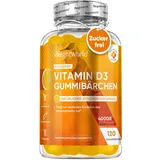 Vitamin D3 Gummies 4000 IE - Sonnenvitamin - 120 Stück mit Zitronengeschmack - 1 Vitamin Gummibärchen alle 4 Tage - Zuckerfrei & Ohne Gelatine - Vitamin D Nahrungsergänzungsmittel - WeightWorld