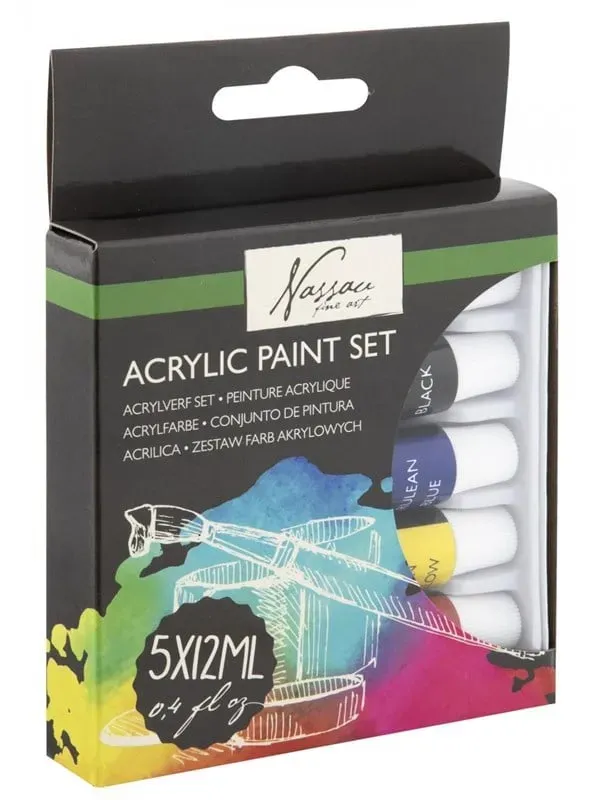Acrylic paint 5 tubes 12ml in gift box