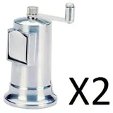 Norpro 4" Adjustable Pepper Mill Fine To Coarse Grinder Metal 3 oz (2-Pack)