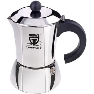 Gräwe Espressokocher 200 ml 4 Tassen Silber