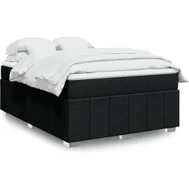 vidaXL Boxspringbett mit Matratze Schwarz 140x200 cm Stoff