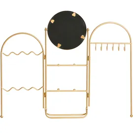 Beliani Schmuckständer mit Spiegel Metall-Schminkspiegel Glam-Stil Gold