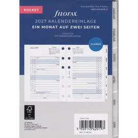 Filofax Kalendereinlage Pocket 1 Monat auf 2 Seiten 2027 Weiß