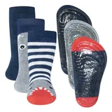 Ewers 3er-Set Stoppersocken ABS 3er Pack Hai in blau | Gr.: 19-20