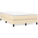 vidaXL Boxspringbett mit Matratze Creme 120x200 cm Stoff