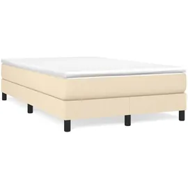 vidaXL Boxspringbett mit Matratze Creme 120x200 cm Stoff