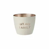 G-C Madras Windlicht M We Are Family, weiß/gold