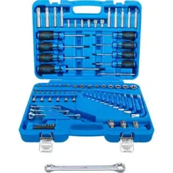 BGS Werkzeugsortiment 6,3 mm (1/4 Zoll) + 12,5 mm (1/2 Zoll) E-Profil / T-Profil (für Torx) 84 teilig