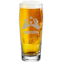 Willi Becher Bierglas Helles-Glas 0,5 l mit Eichung - Torwarthandschuhe