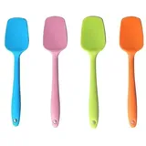 BLUGUL 4 Stück Silikon Löffel, Silikon Spatel für Kochen und Backen, Hochhitzebeständiger, Schaufelförmig, Groß