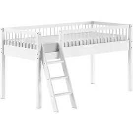 Home Affaire Spielbett HOME AFFAIRE, weiß (buche massiv weiß), B:135,5cm H:114cm L:207,5cm, Betten, aus massiver Eiche geölt, LF 90x2000cm, RR, Leiter u. Absturzschutz