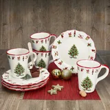 Mambocat Maestro Natale 8tlg Kaffeeset Keramik 4 Pers. Teller Kaffeebecher Weihnachten