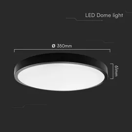V-Tac Deckenleuchte LED 36 W 350 mm schwarz 3820 lm