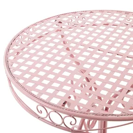 Beliani Gartentisch Ø 70 x 74 cm Rosa/Pink