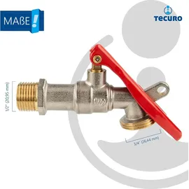 tecuro Auslaufventil 1/2 Zoll matt verchromt