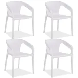 Homestyle4u Gartenstuhl 4er Set, in Weiß 2695,