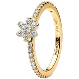 Pandora Damenring Funkelnde Blume Goldfarben, 56/17,8