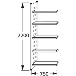 Kerkmann Magazinregal »M2 5 OH« 75 cm breit, 40 cm tief, 75x220x40 cm