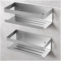 luxuskollektion Duschablage Edelstahl SUS304 organizer 2 Stück Halterung Dusche Silber