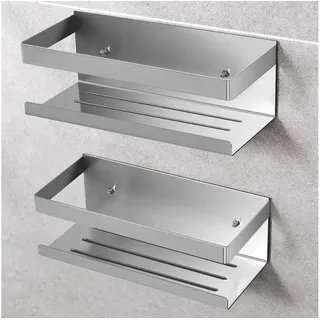 luxuskollektion Duschablage Edelstahl SUS304 organizer 2 Stück Halterung Dusche Silber