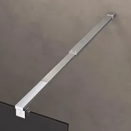 doporro Duschwand Duschtrennwand 110x200 Walk-In Dusche mit Doppel-Stabilisator aus Echtglas 8mm ESG-Sicherheitsglas Vollgrau inkl. Nanobeschichtung
