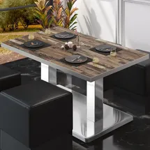 GGM Möbel Bistro Loungetisch 120 x 70 x 41 cm Vintage Old/Edelstahl