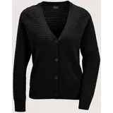 Madeleine Strickjacke Eleganter Cardigan mit V-Ausschnitt Schwarz 40