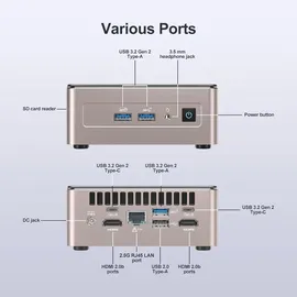 GEEKOM Mini-PC Intel NUC Ryzen 7 16 GB RAM 512 GB SSD AMD Radeon Vega 8 Windows 11 Pro
