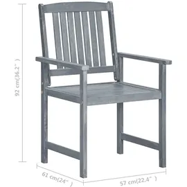 vidaXL Gartenstuhl 59,1 x 57 x 52,5 cm grau 8 St.