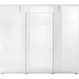 INOSIGN Highboard "Toledo,Breite 147,5 cm,trendige Hochkommode mit 3 Türen 1SK", weiß (weiß matt, weiß hgl), B:147,5cm H:132cm, ABS-Kunststoff, FSC-zertifizierter Holzwerkstoff, MDF, Melamin, Metall, Sideboards, Highboard, Hochschrank mit viel Stauraum, stylische