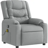 vidaXL Massagesessel Hellgrau Stoff 149,5 x 79 x 0 cm Grau mit Fernbedienung