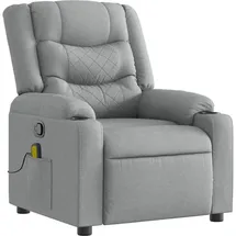 vidaXL Massagesessel Hellgrau Stoff 149,5 x 79 x 0 cm Grau mit Fernbedienung